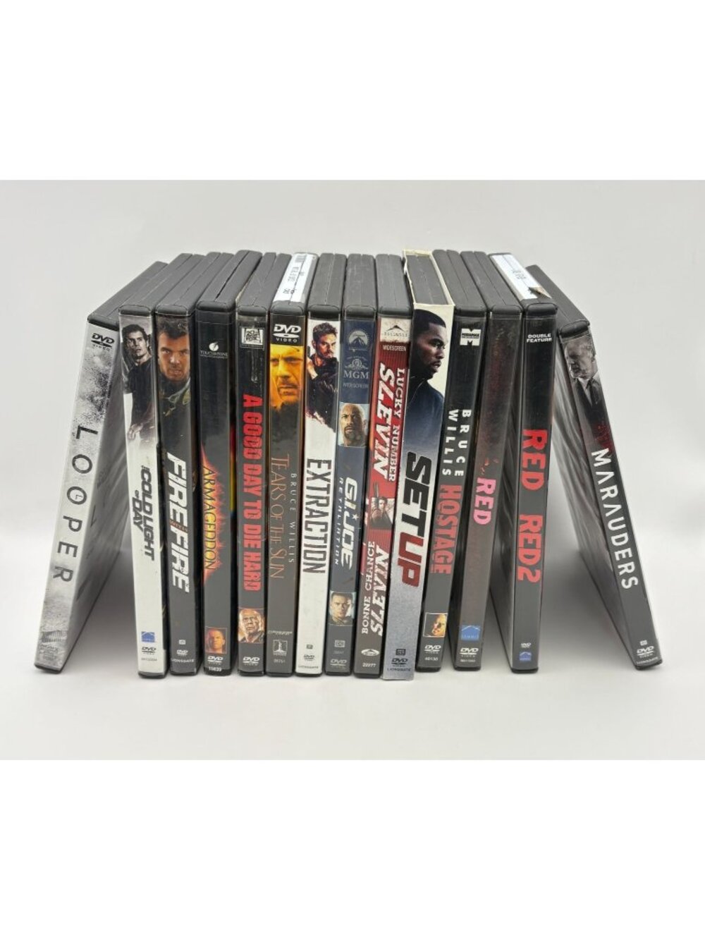 Bruce Willis DVD Collection Lot Armageddon Hostage Looper Die Hard Red Set Up